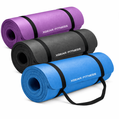 XGear Fitness Thick Travel Yoga Mat with Carrying Strap Jupiter Gear Home