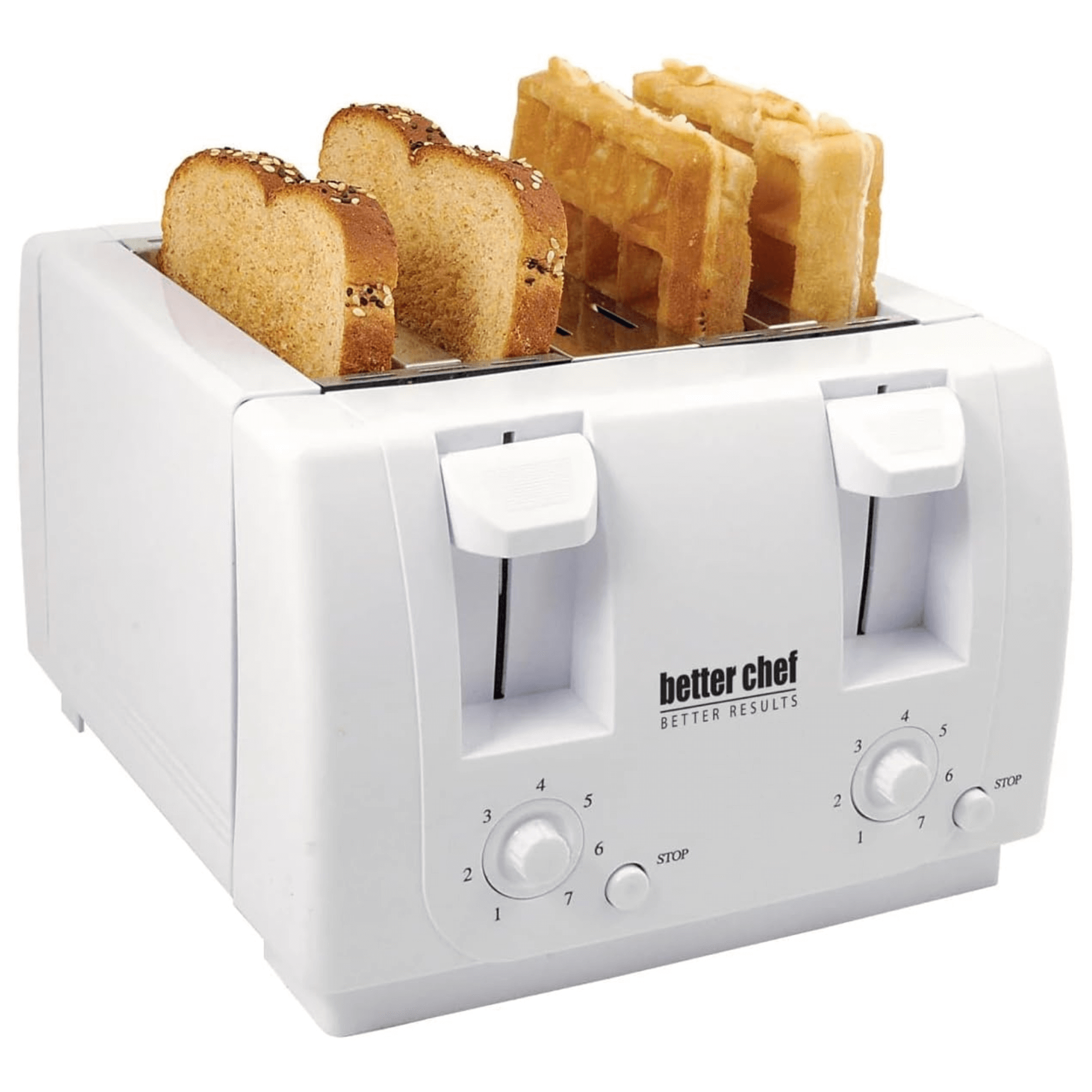 Better Chef Wide Slot 4-Slice Dual Control Toaster - REFURBISHED Jupiter Gear Home