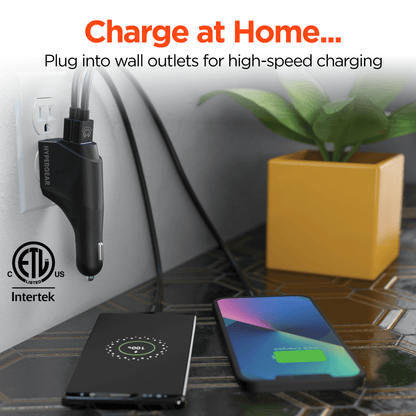 HyperGear Hybrid 2.1A Dual USB Car/Wall Charger Jupiter Gear Home