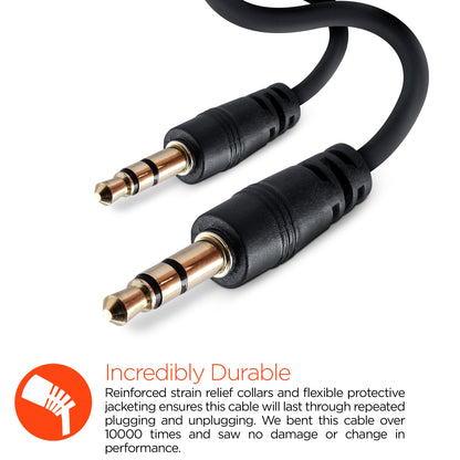 HyperGear 3.5mm Stereo AUX Cable 2ft Black (14029-HYP) Jupiter Gear Home