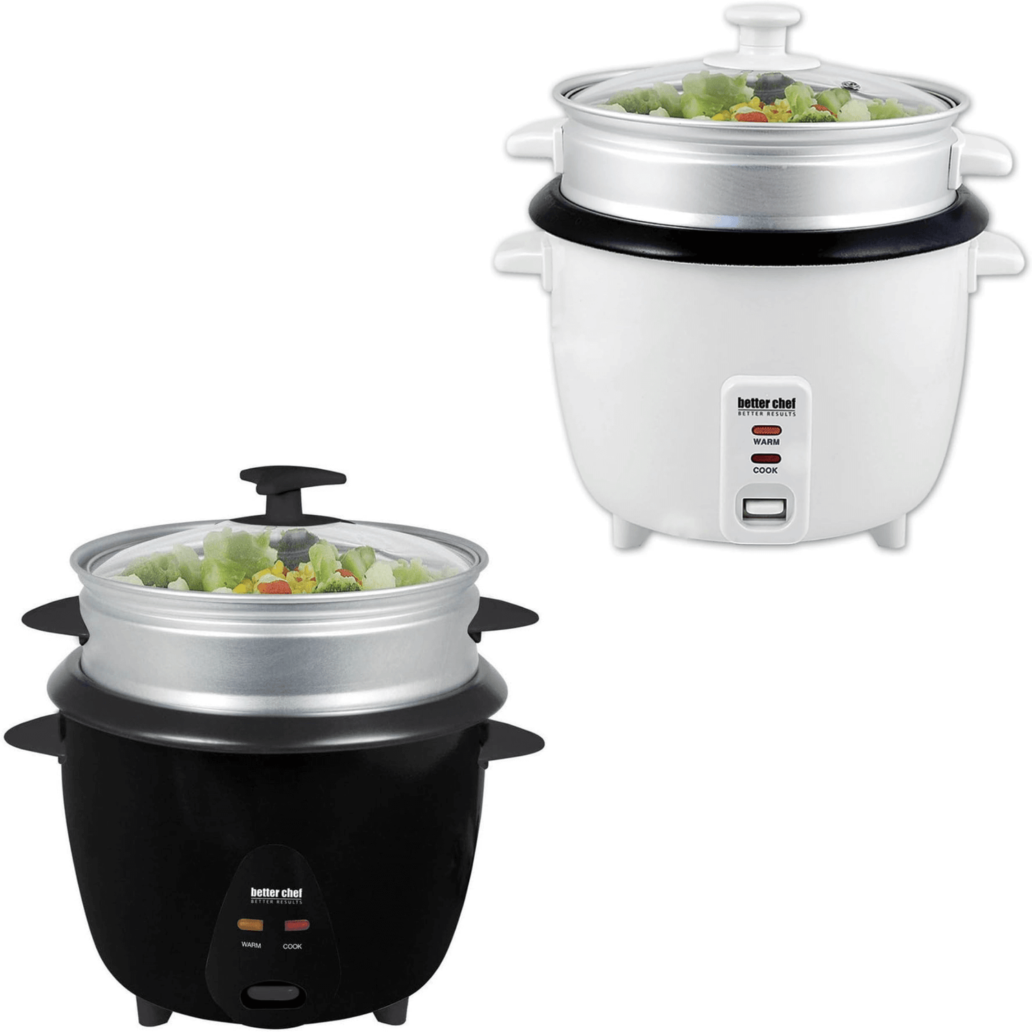 Better Chef 5-Cup - 10-Cup Cooked - Rice Cooker with Steamer and Non-Stick Pot Jupiter Gear Home