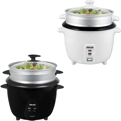 Better Chef 5-Cup - 10-Cup Cooked - Rice Cooker with Steamer and Non-Stick Pot Jupiter Gear Home