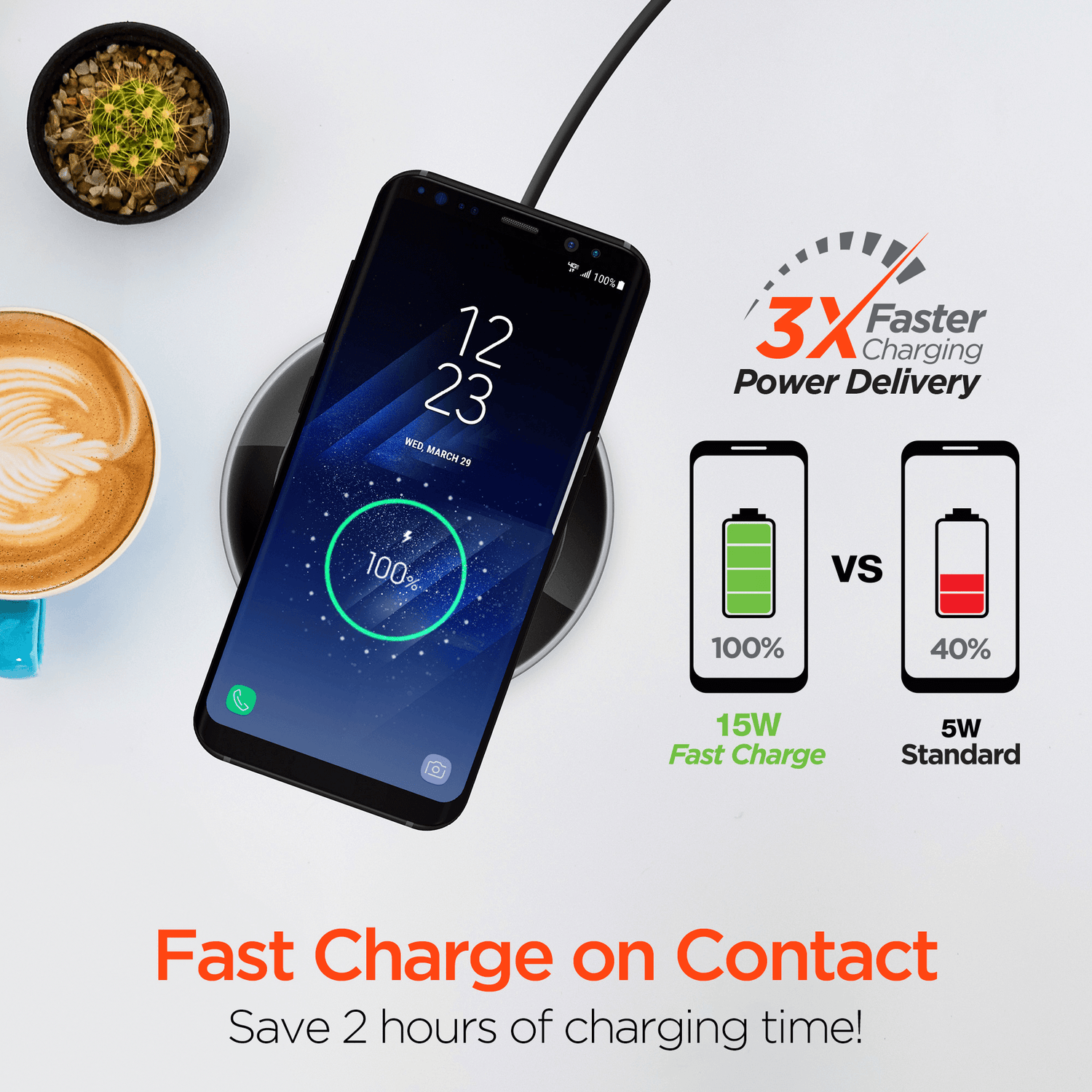 HyperGear ChargePad Pro 15W Wireless Fast Charger USB-C Jupiter Gear Home