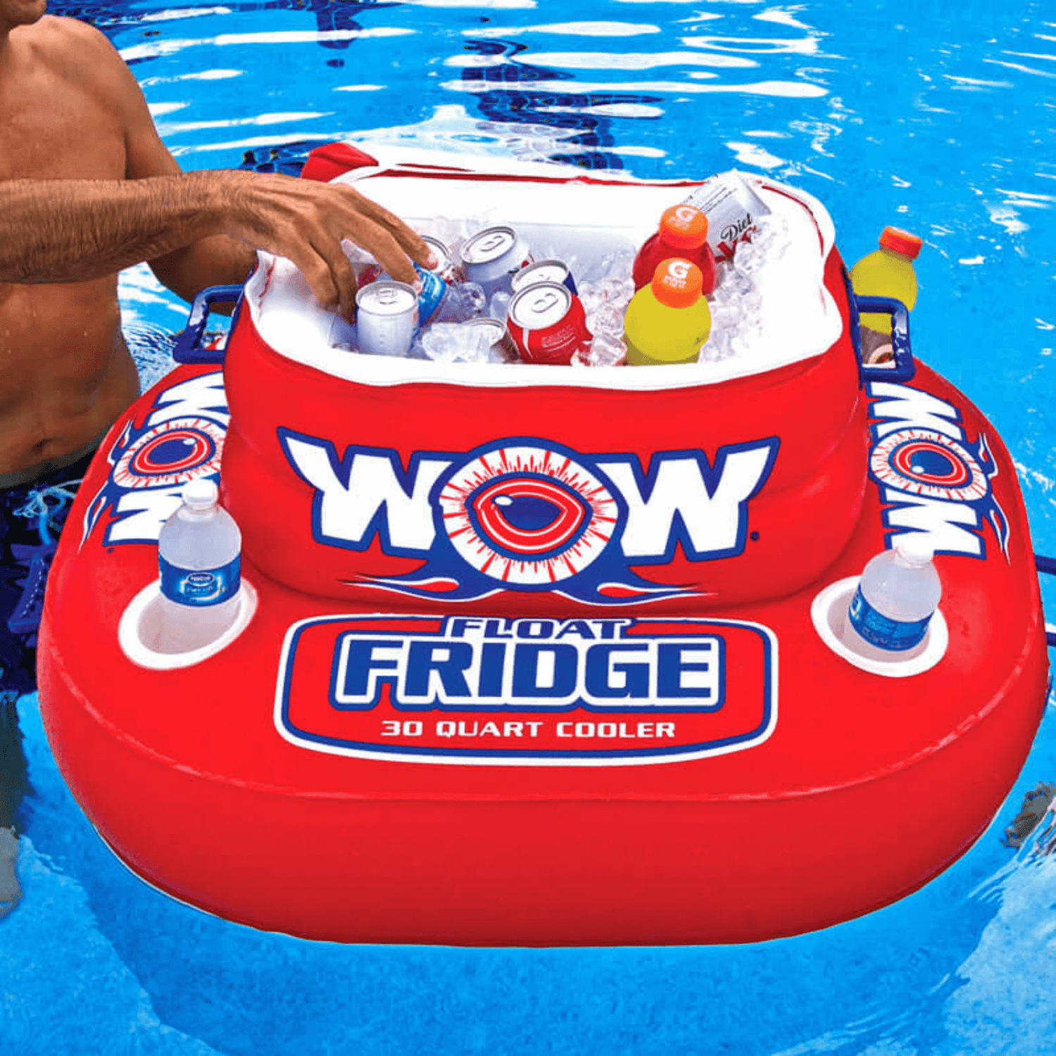 WOW Watersports Float Fridge 30 Can Capacity Inflatable Cooler Jupiter Gear Home