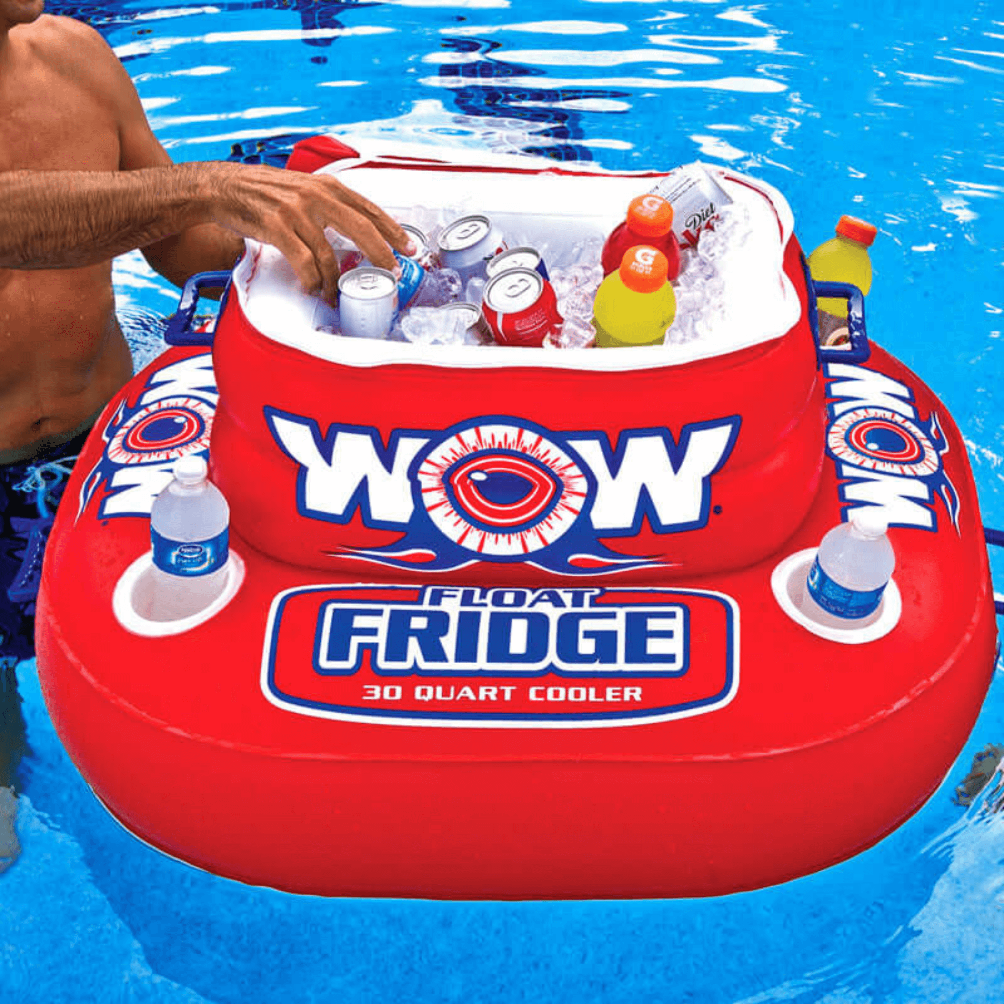 WOW Watersports Float Fridge 30 Can Capacity Inflatable Cooler Jupiter Gear Home