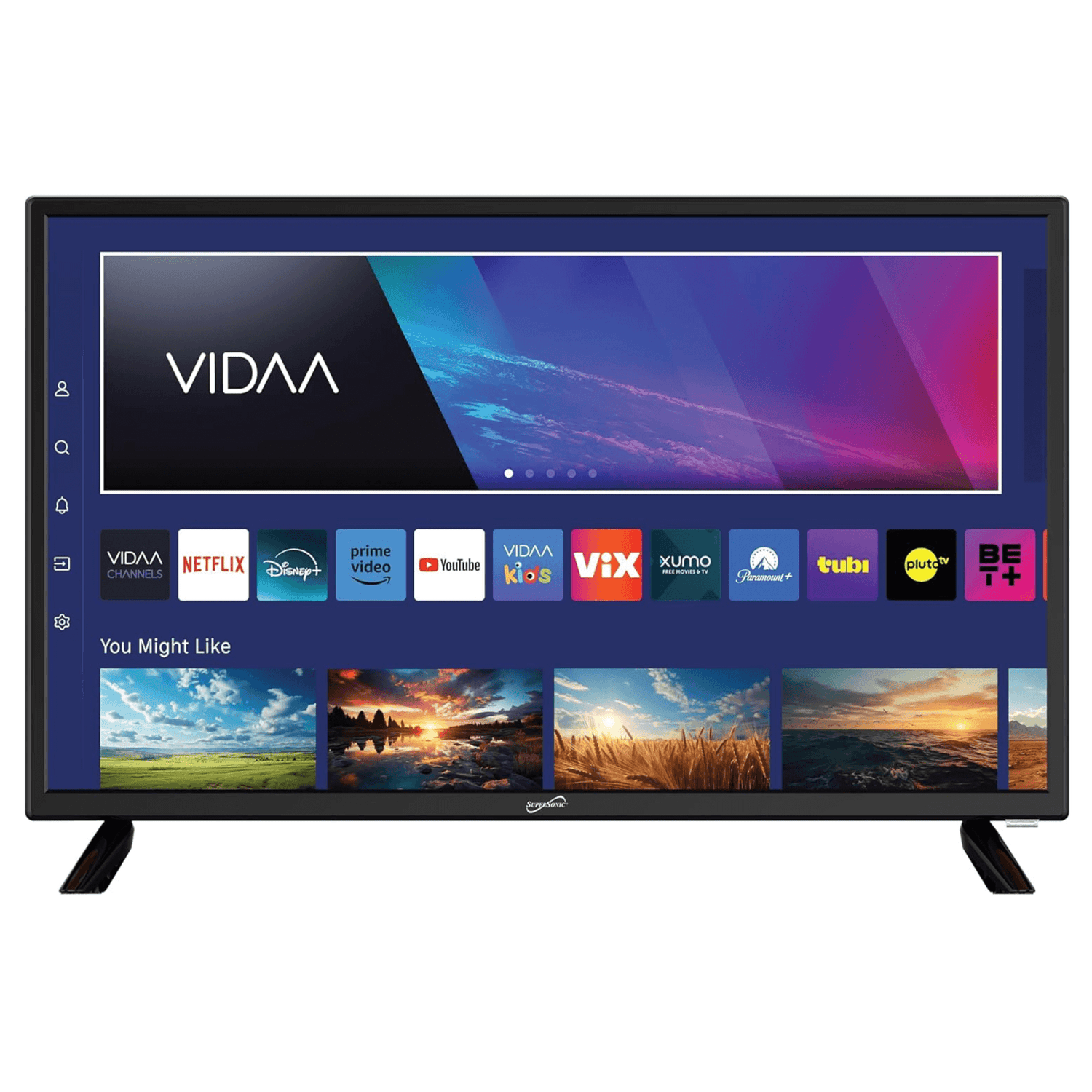 Supersonic 24" VIDAA ACDC Compatible LED Smart TV with Built-In WiFi Jupiter Gear Home