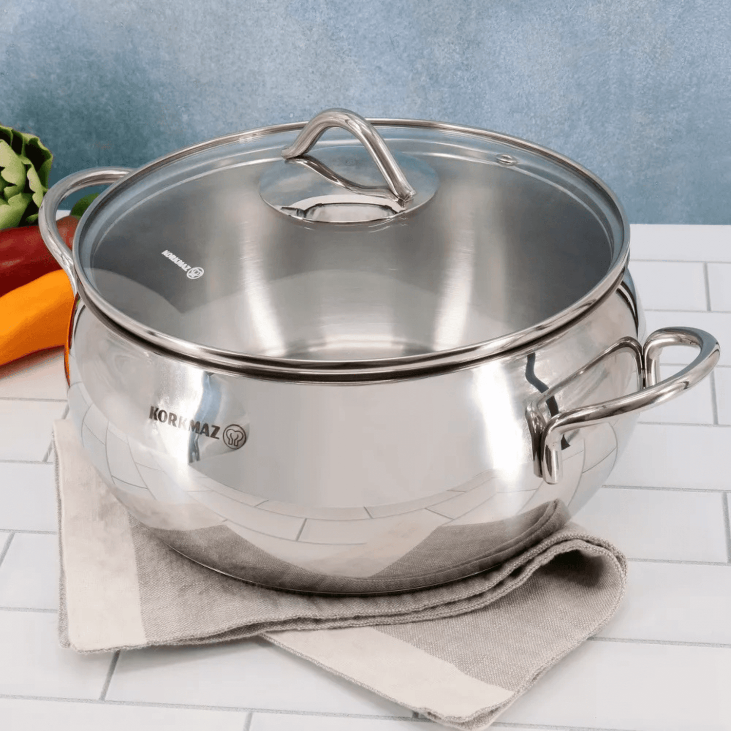 Korkmaz Tombik 2.5L Stainless Steel Casserole Dish with Lid Jupiter Gear Home