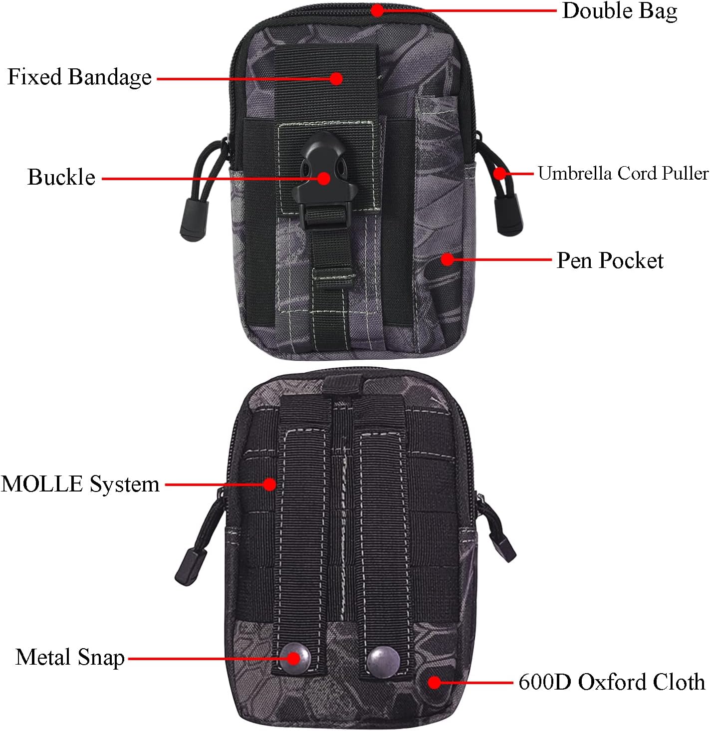 JupiterGear Tactical MOLLE Military Pouch Waist Bag for Hiking, Running and Outdoor Activities Jupiter Gear Home