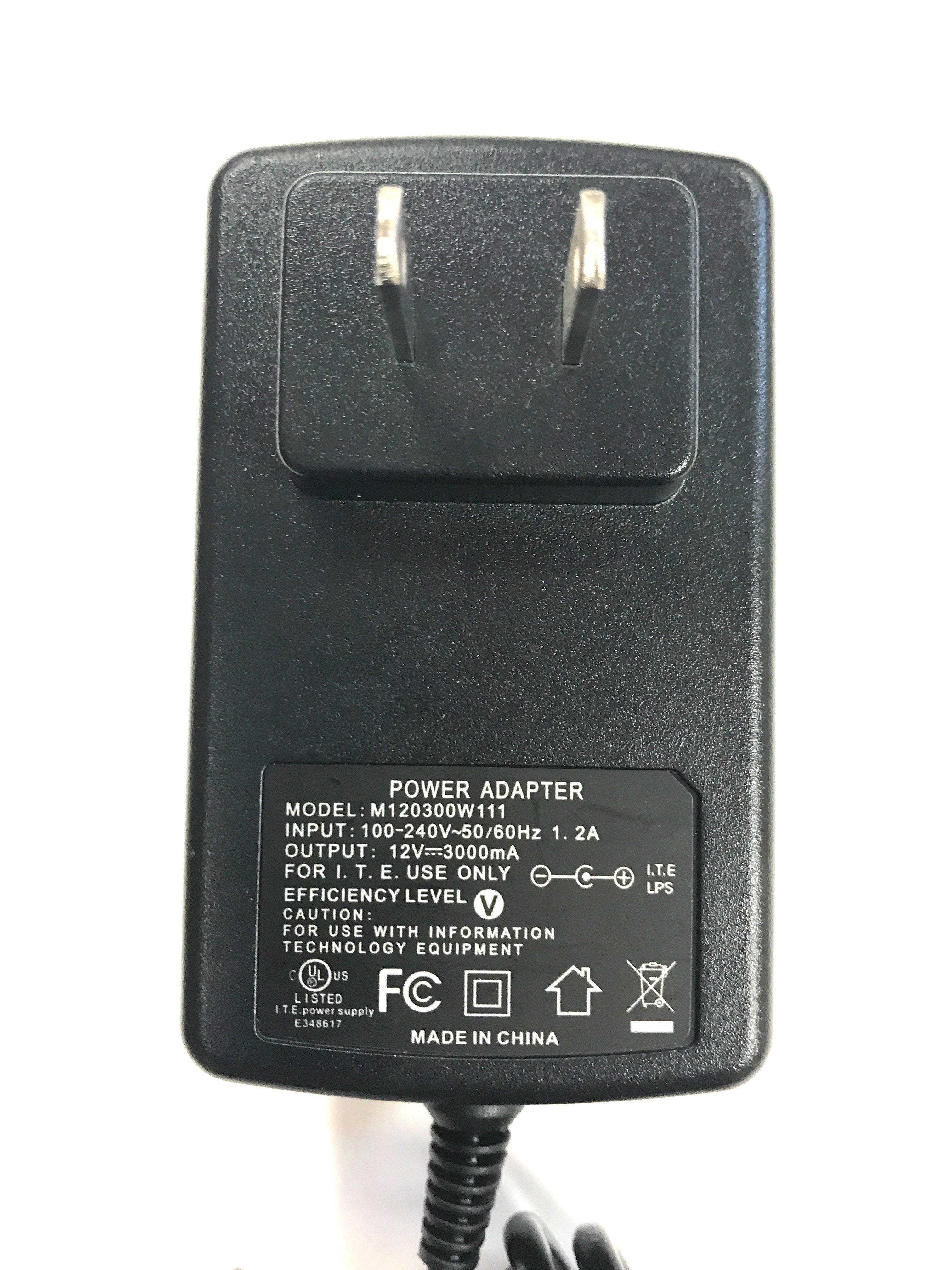 Naxa AC Adapter Power Supply Charger for LED LCD TVs and TV-DVD Televisions up to 15" (12V, 3A, 36W, 2.1mm x 5.5mm) Jupiter Gear Home