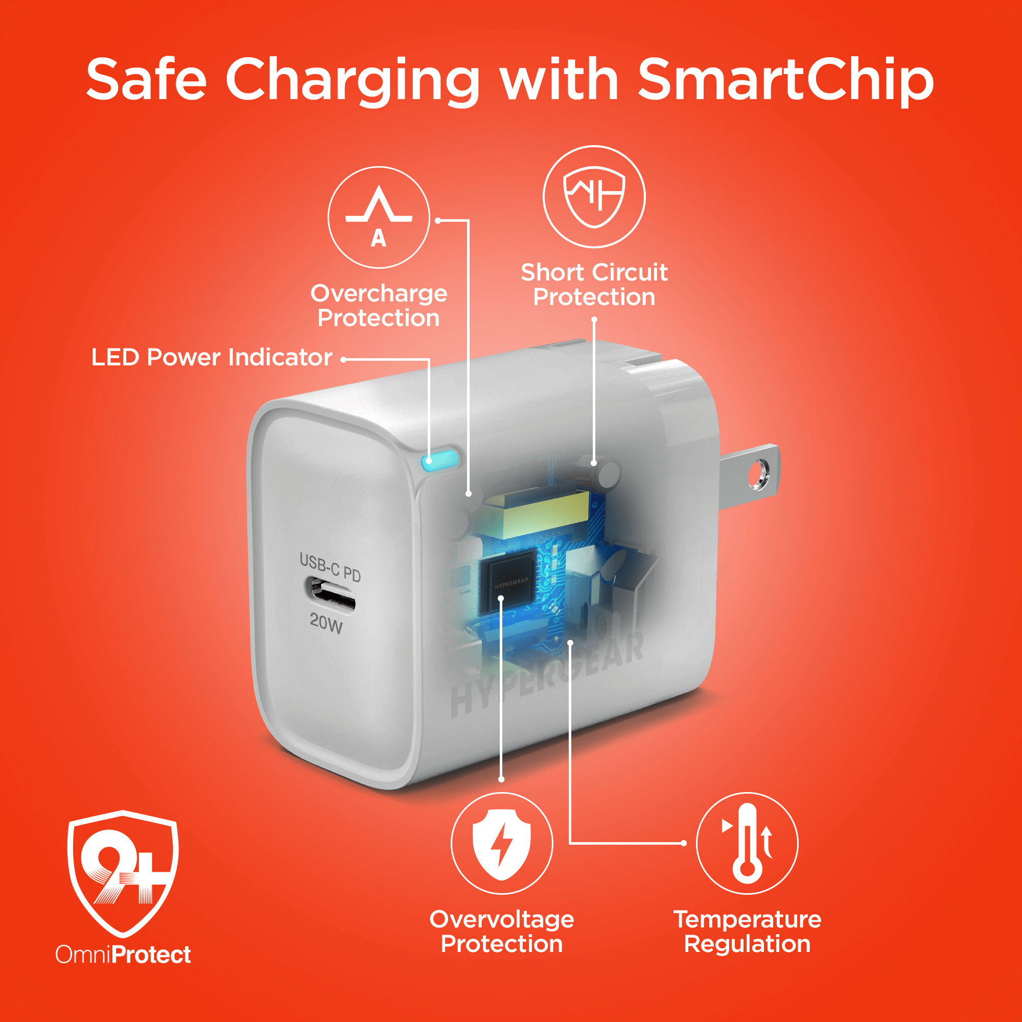 HyperGear 20W USB-C PD Wall Charger Jupiter Gear Home