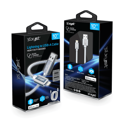 Xyst Charge and Sync USB to Lightning Braided Cable 10Ft Jupiter Gear Home