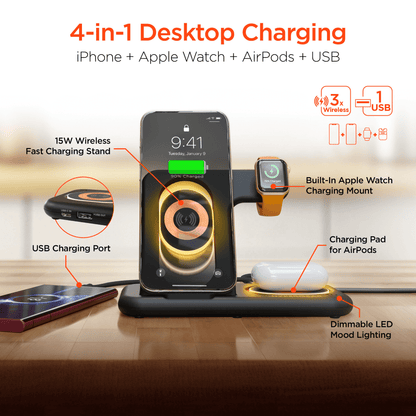 HyperGear 4 in 1 Wireless Charging Stand Jupiter Gear Home