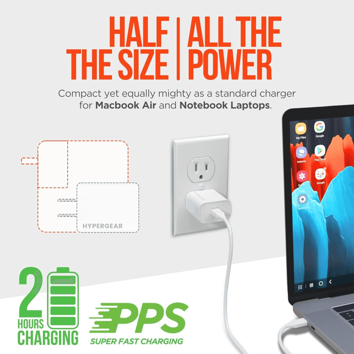 HyperGear 30W USB-C PD Wall Charger Jupiter Gear Home