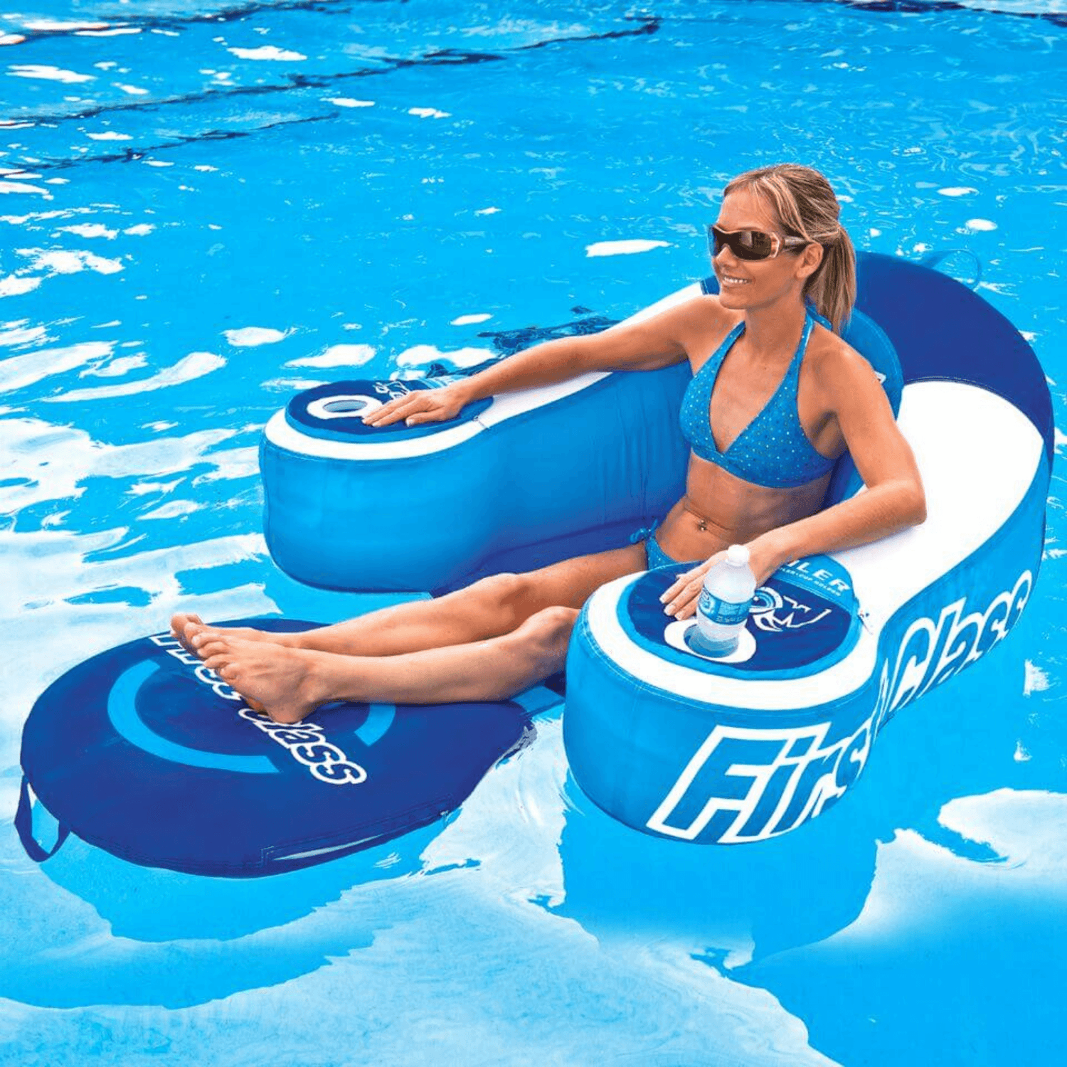 WOW Watersports First Class Pool and Lake Lounge Chair with Custom Cup Holders Jupiter Gear Home