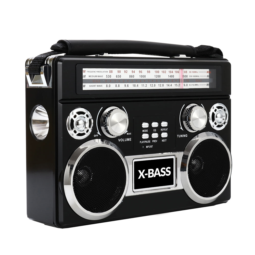 Supersonic Portable 3 Band Bluetooth Radio with Flashlight &amp; 10 Hour Battery Jupiter Gear Home