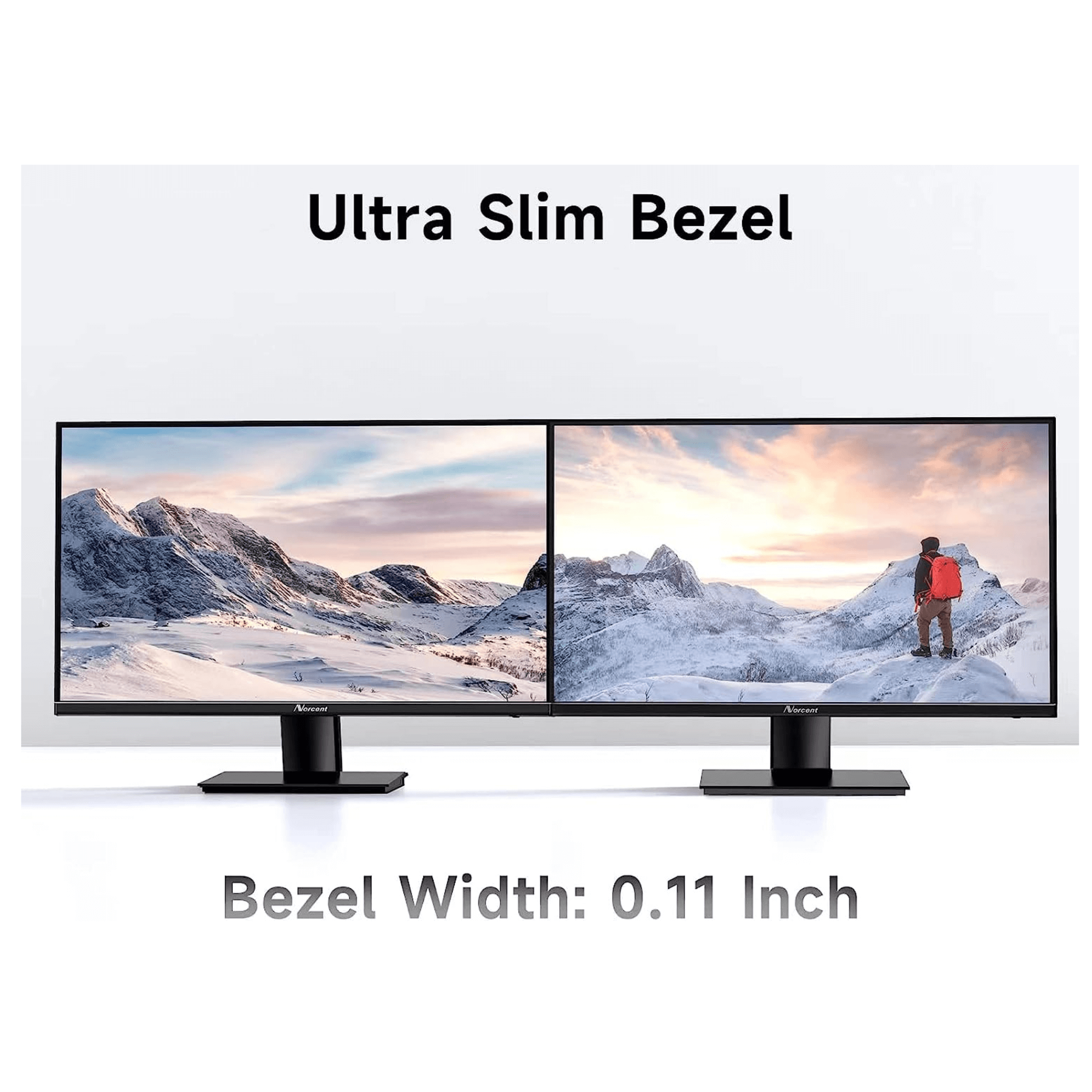 Norcent 27 Inch Frameless Computer Monitor FHD 75HZ VA with Built-In Speakers Jupiter Gear Home