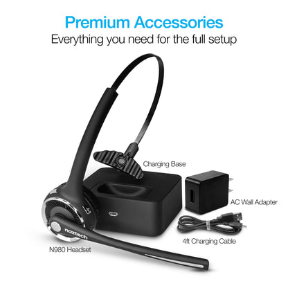 Naztech N980 BT Over-the-Head Headset w Base Jupiter Gear Home