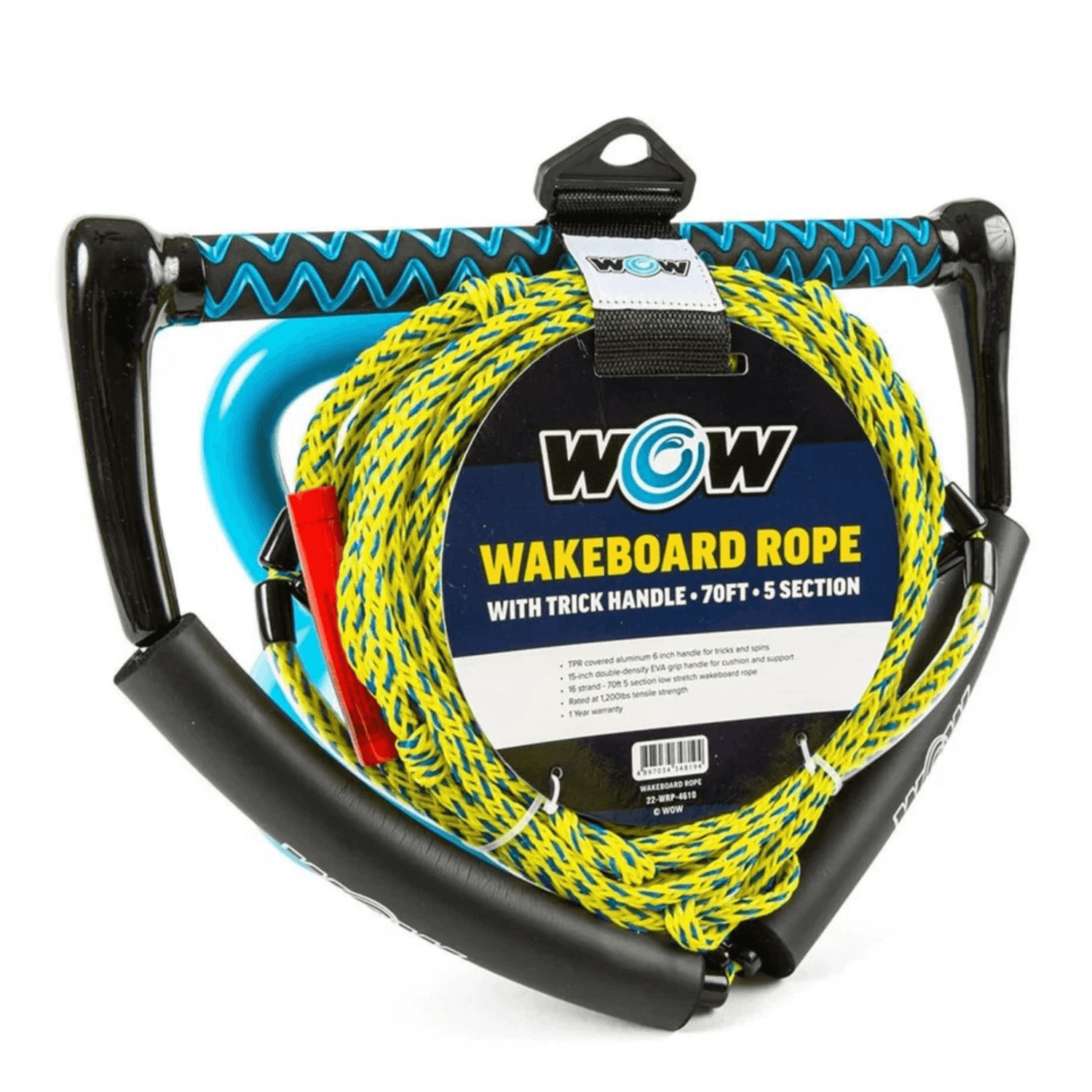 WOW Watersports 70ft Wakeboard Rope with Trick Handle Jupiter Gear Home