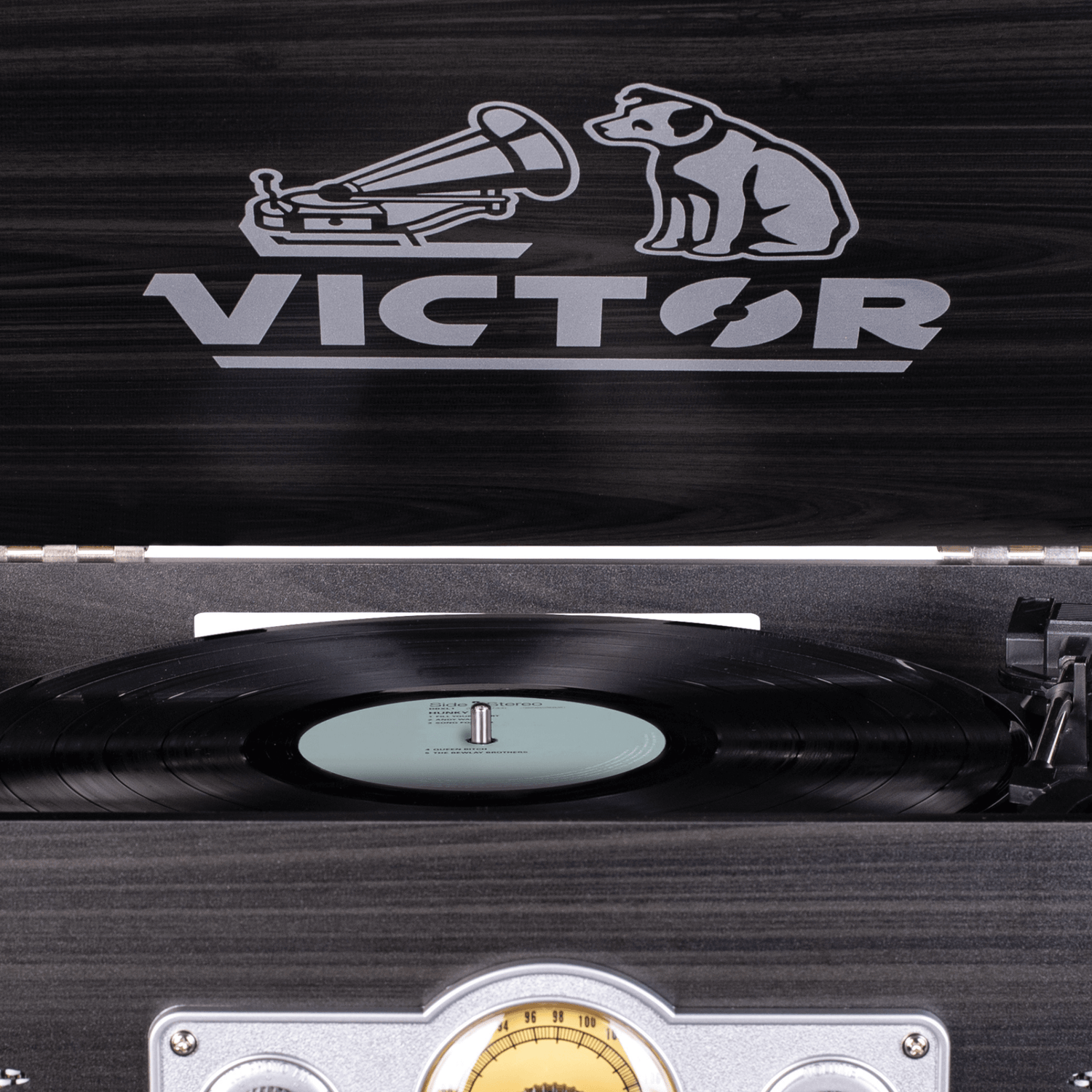Victor Belmont 8-in-1 Wood Music Center Graphite - Refurbished Jupiter Gear Home
