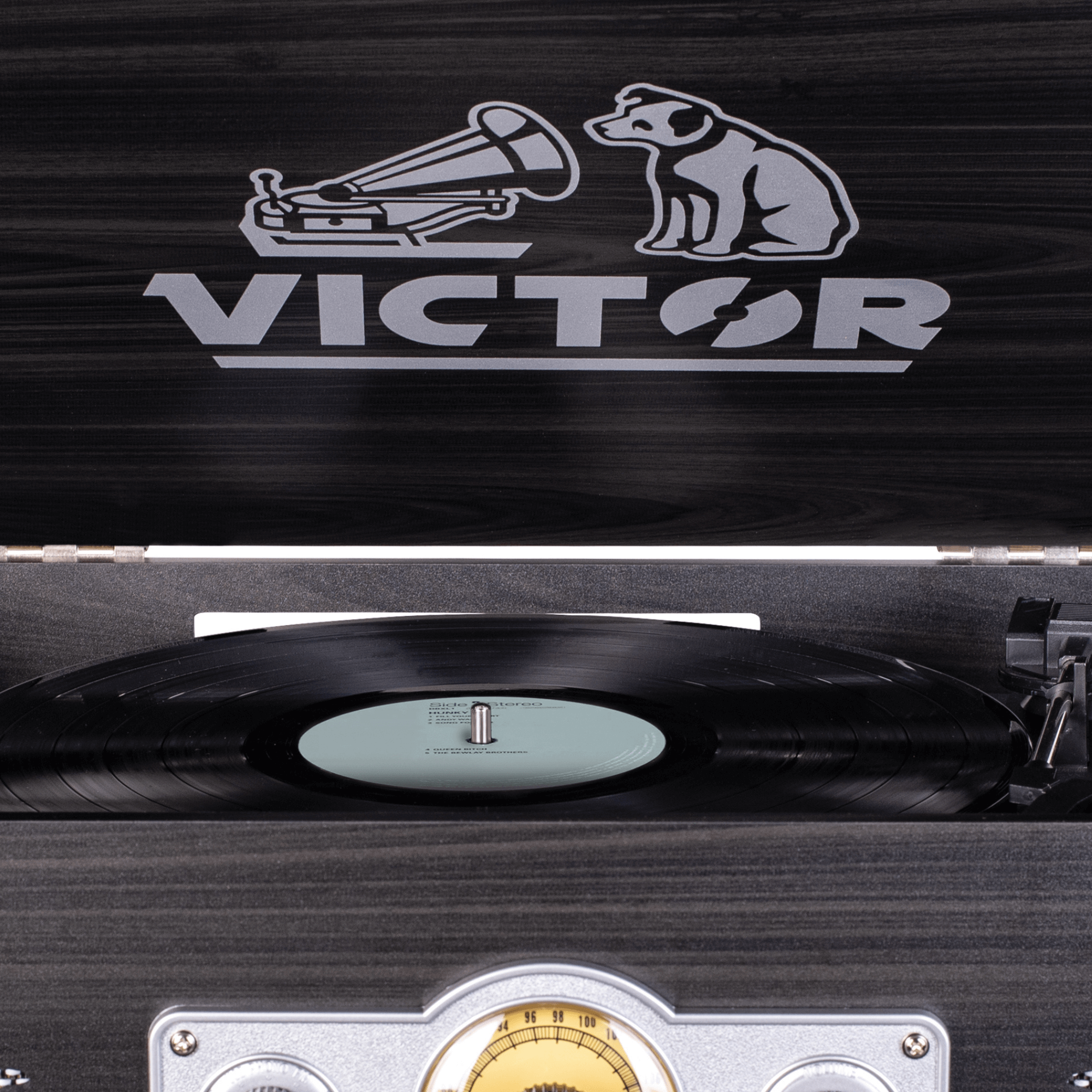 Victor Belmont 8-in-1 Wood Music Center Graphite - Refurbished Jupiter Gear Home