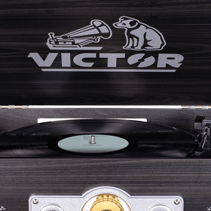 Victor Belmont 8-in-1 Wood Music Center Graphite - Refurbished Jupiter Gear Home