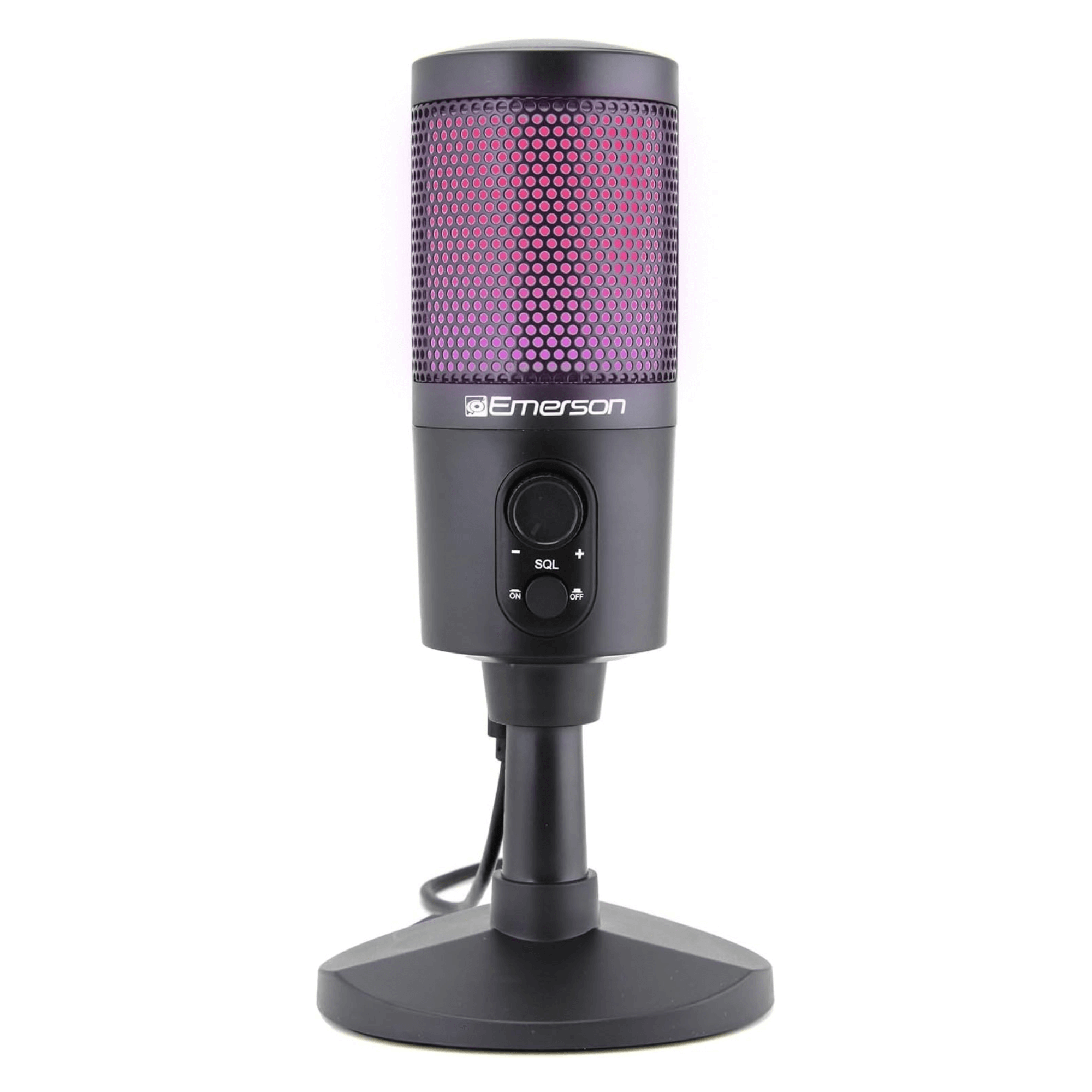 Emerson USB Gaming &amp; Streaming Microphone with RGB Lighting with Tap-to-Mute Jupiter Gear Home