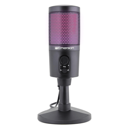 Emerson USB Gaming &amp; Streaming Microphone with RGB Lighting with Tap-to-Mute Jupiter Gear Home