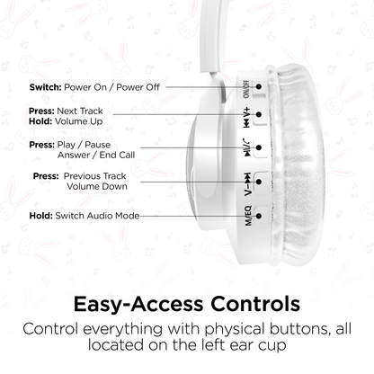 HyperGear Bunny Tracks Wireless Light-Up Headphones Jupiter Gear Home
