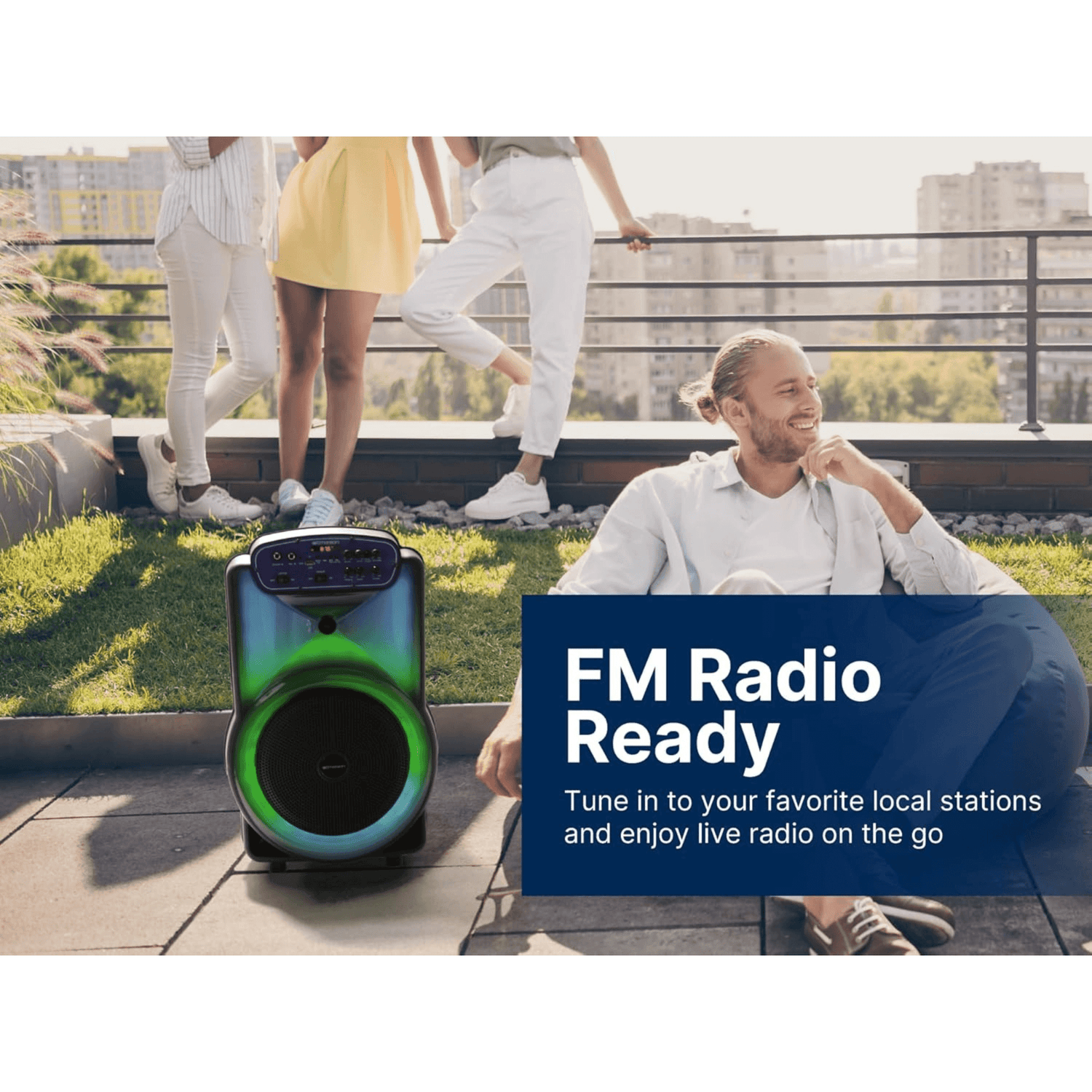 Emerson Portable Bluetooth 12" Party Speaker with Flame Lighting Jupiter Gear Home
