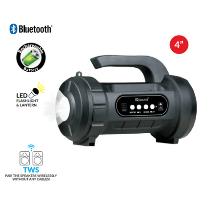 Supersonic 4" Bluetooth TWS Speaker with FM Radio &amp;  Flashlight Jupiter Gear Home