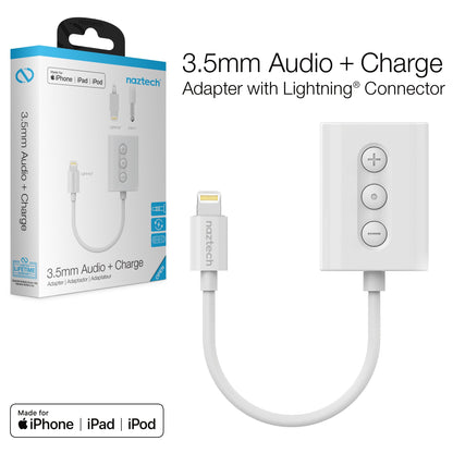 Naztech MFI Lightning to 3.5mm Audio + Charging Adapter Jupiter Gear Home
