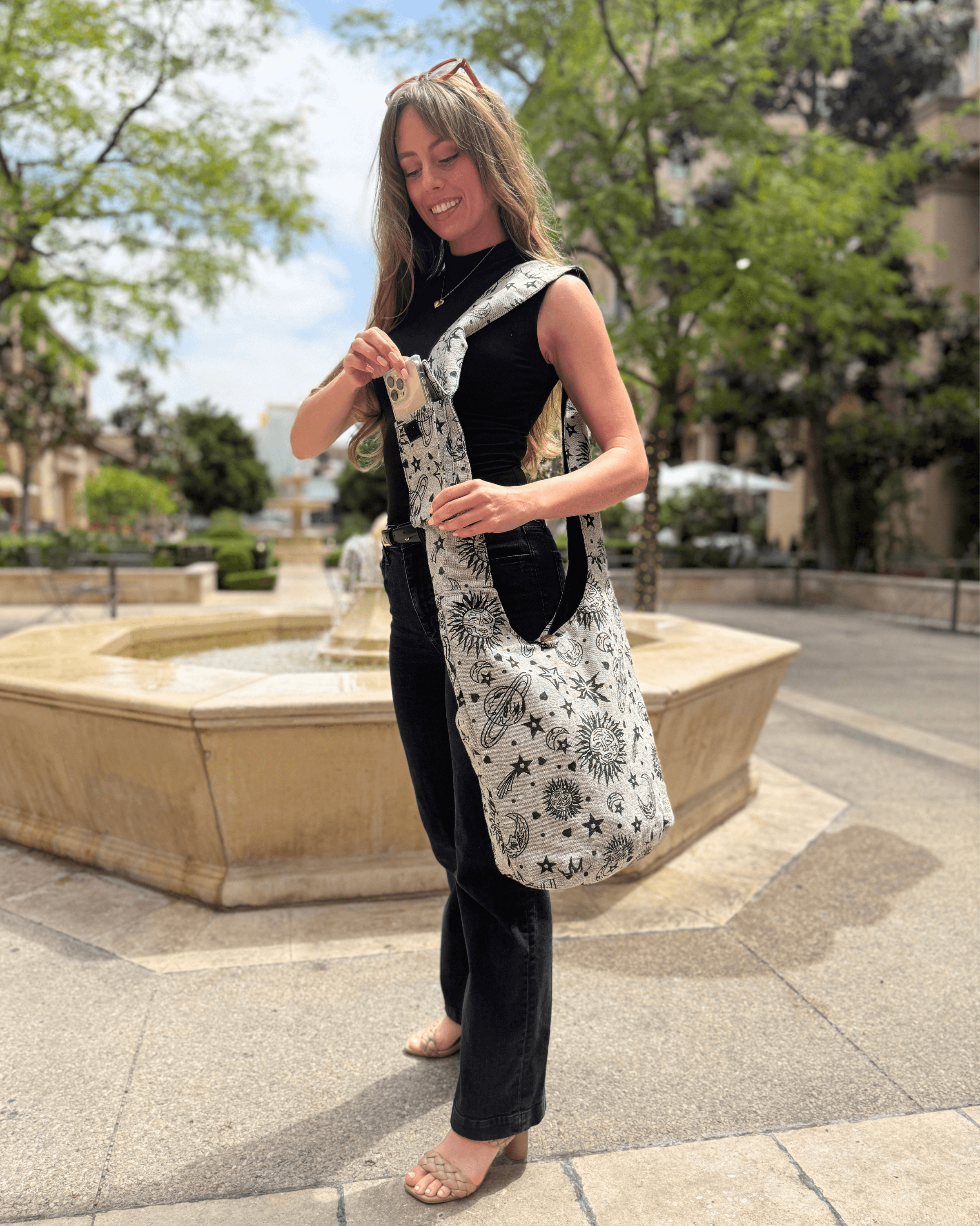 Kathmandu Collection Celestial Print Hobo Bag Jupiter Gear Home