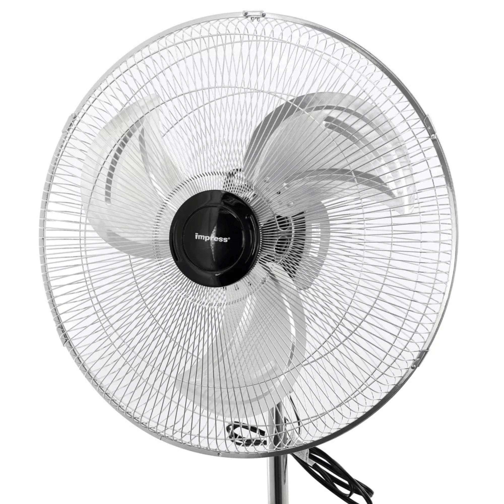 Impress 18-Inch Chrome Hi-Speed Industrial Standing Oscillating Fan Jupiter Gear Home
