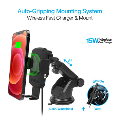 Naztech Smart Grip Wireless Charging Car Mount Jupiter Gear Home