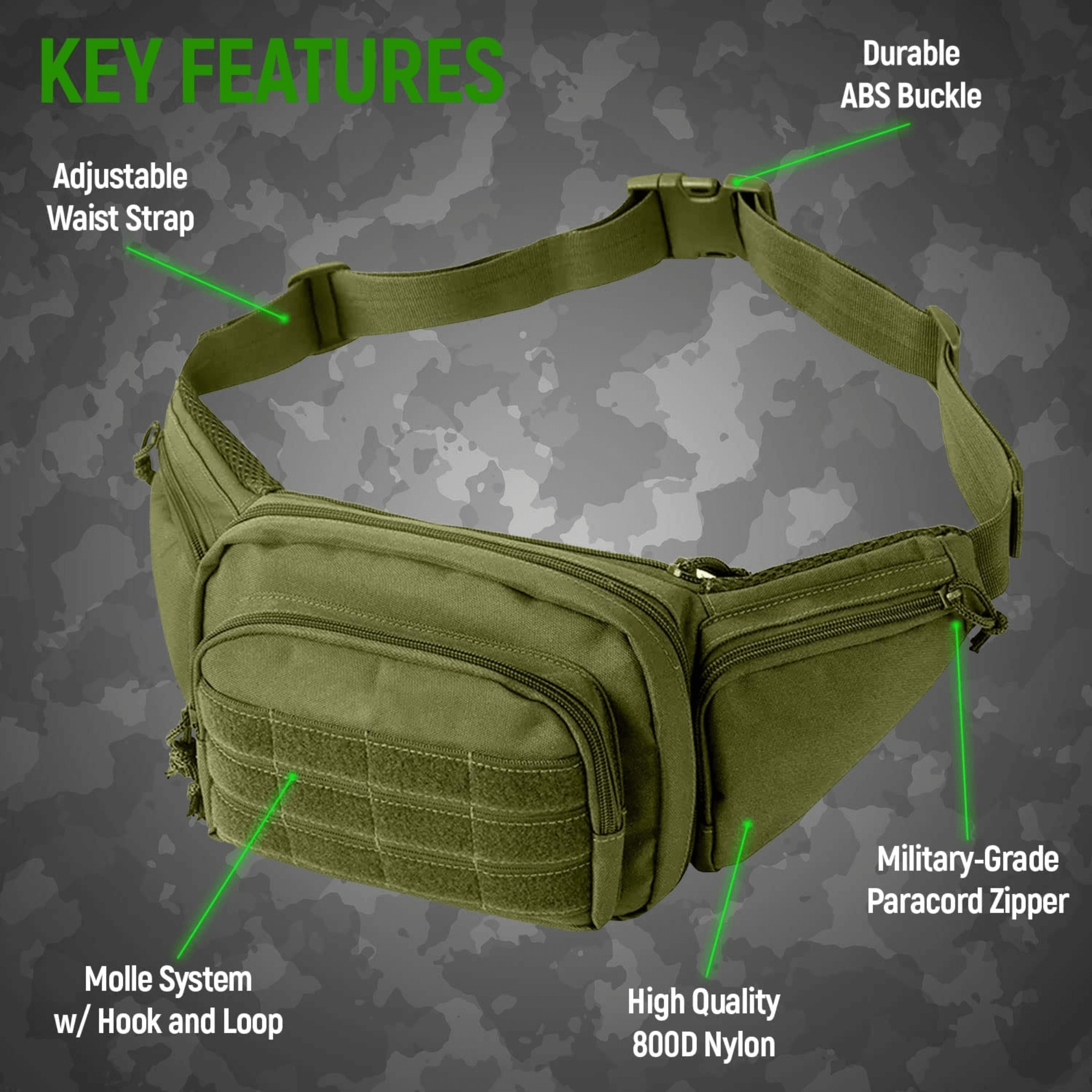 JupiterGear Tactical Military Fanny Pack Waist Bag &amp; MOLLE EDC Pouch For Outdoor Activities Jupiter Gear Home