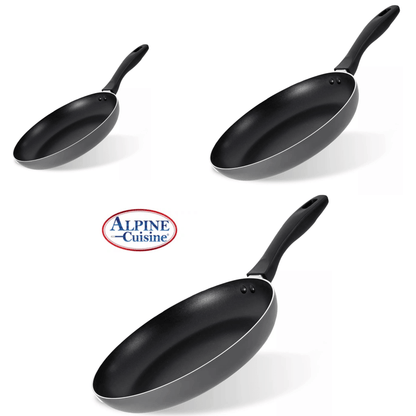Alpine Cuisine Non-Stick 3-Piece Aluminum Fry Pan Set Jupiter Gear Home