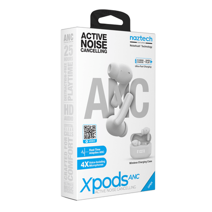 Naztech Xpods ANC Active Noise Cancelling True Wireless Earbuds with Wireless Charging Case Jupiter Gear Home