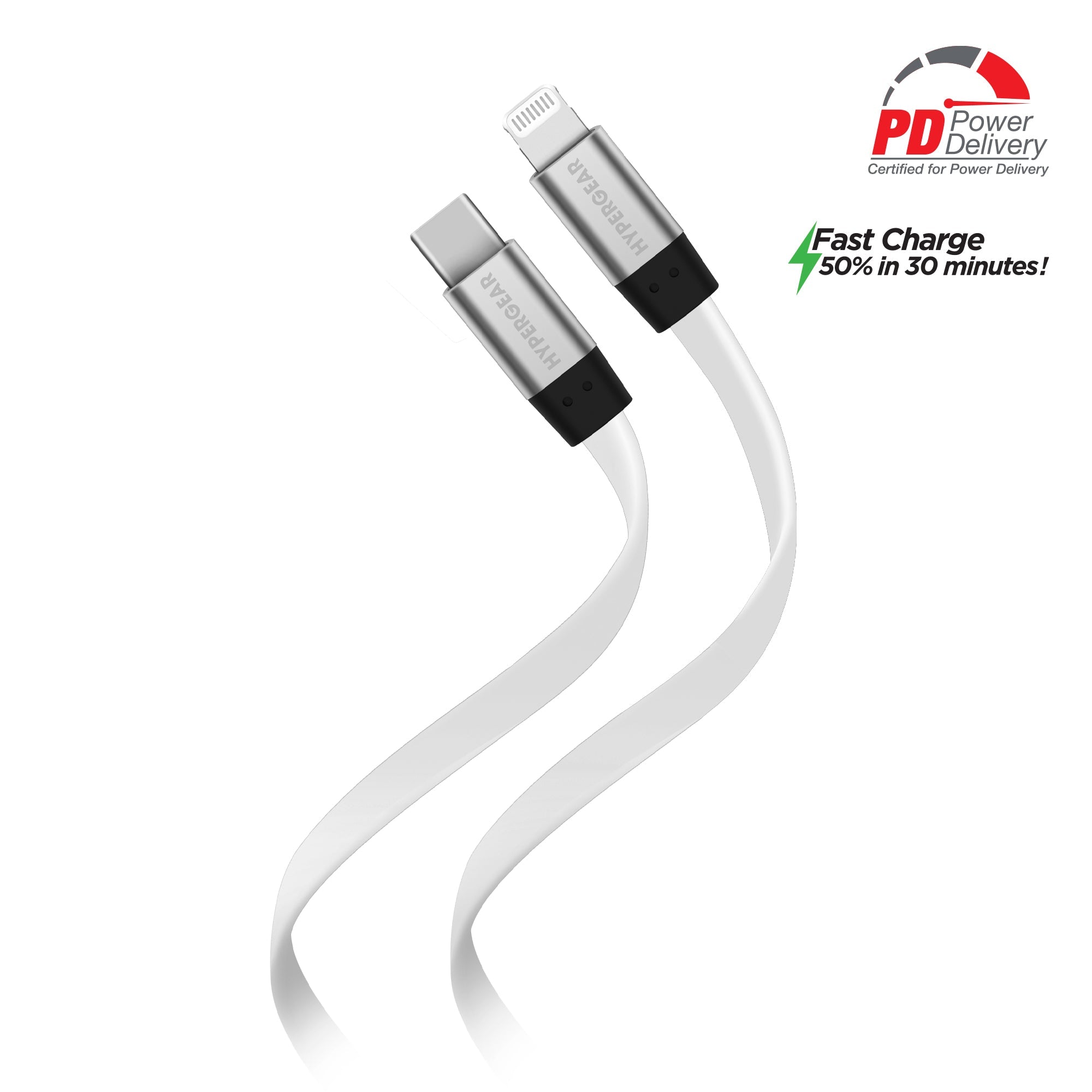 HyperGear Flexi USB-C to Lightning Flat Cable 6ft Jupiter Gear Home