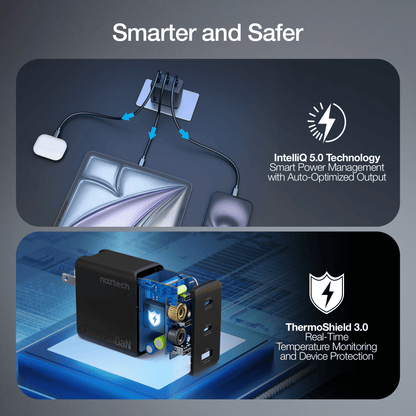 Naztech Nexus T100 100W USB-C PD + USB 3-Port GaN Ultra-Fast Wall Charger with PPS Jupiter Gear Home