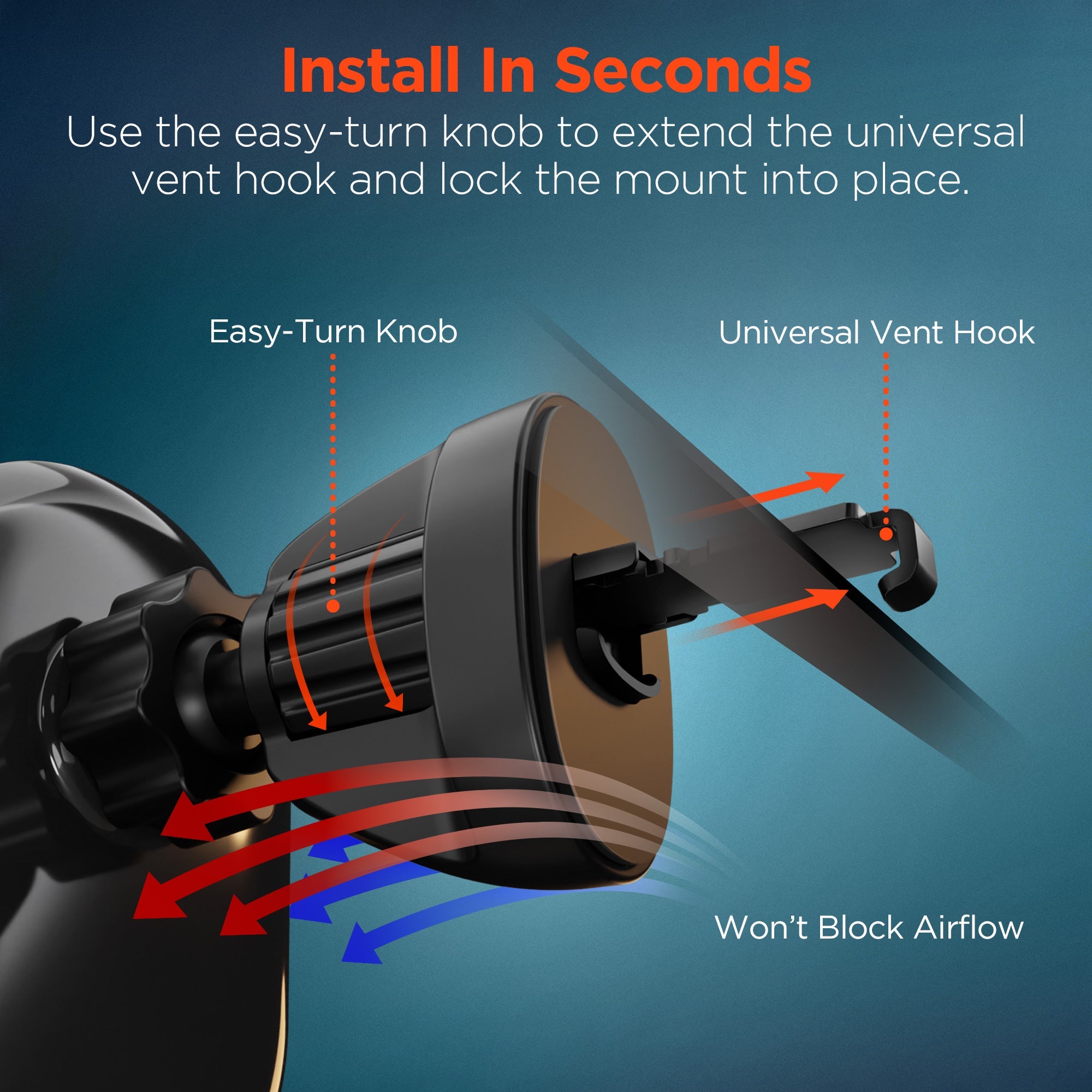 HyperGear MagVent Wireless Car Charging Mount for iPhone 13 Jupiter Gear Home