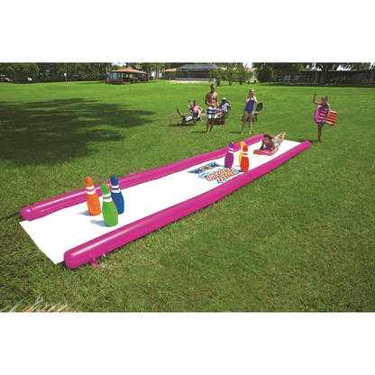 WOW Watersports Strike Zone Water Slide w 6 Giant Inflatable Bowling Pins and Sprinkler Jupiter Gear Home