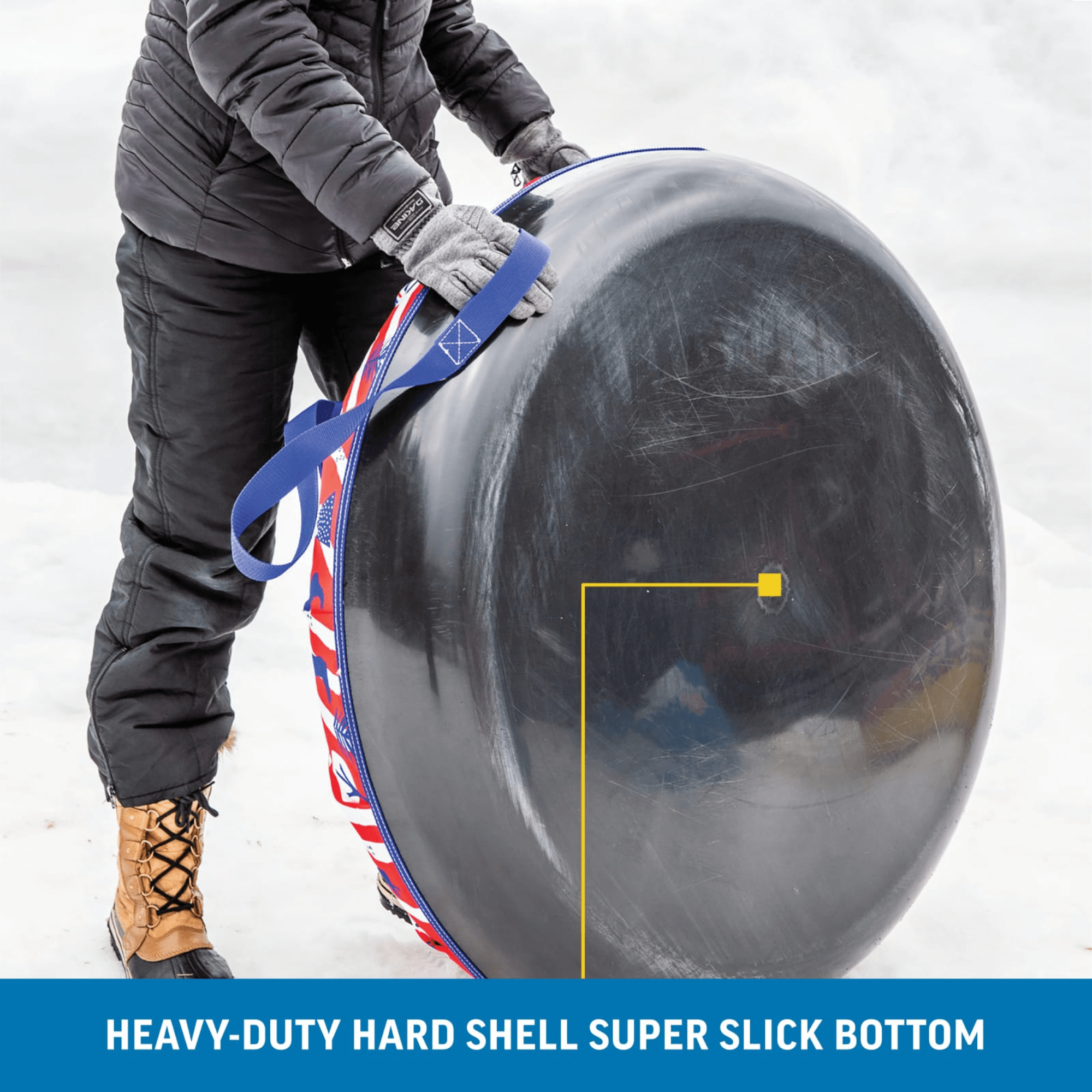 WOW Watersports Legend Hard-Bottom Snow Tube for 1 Person Jupiter Gear Home