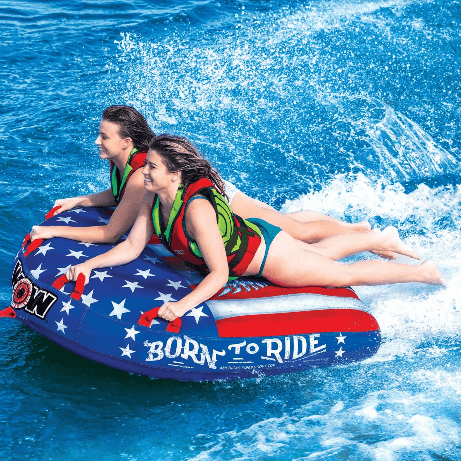WOW Watersports Born to Ride 2-Person Towable Water Tube Jupiter Gear Home