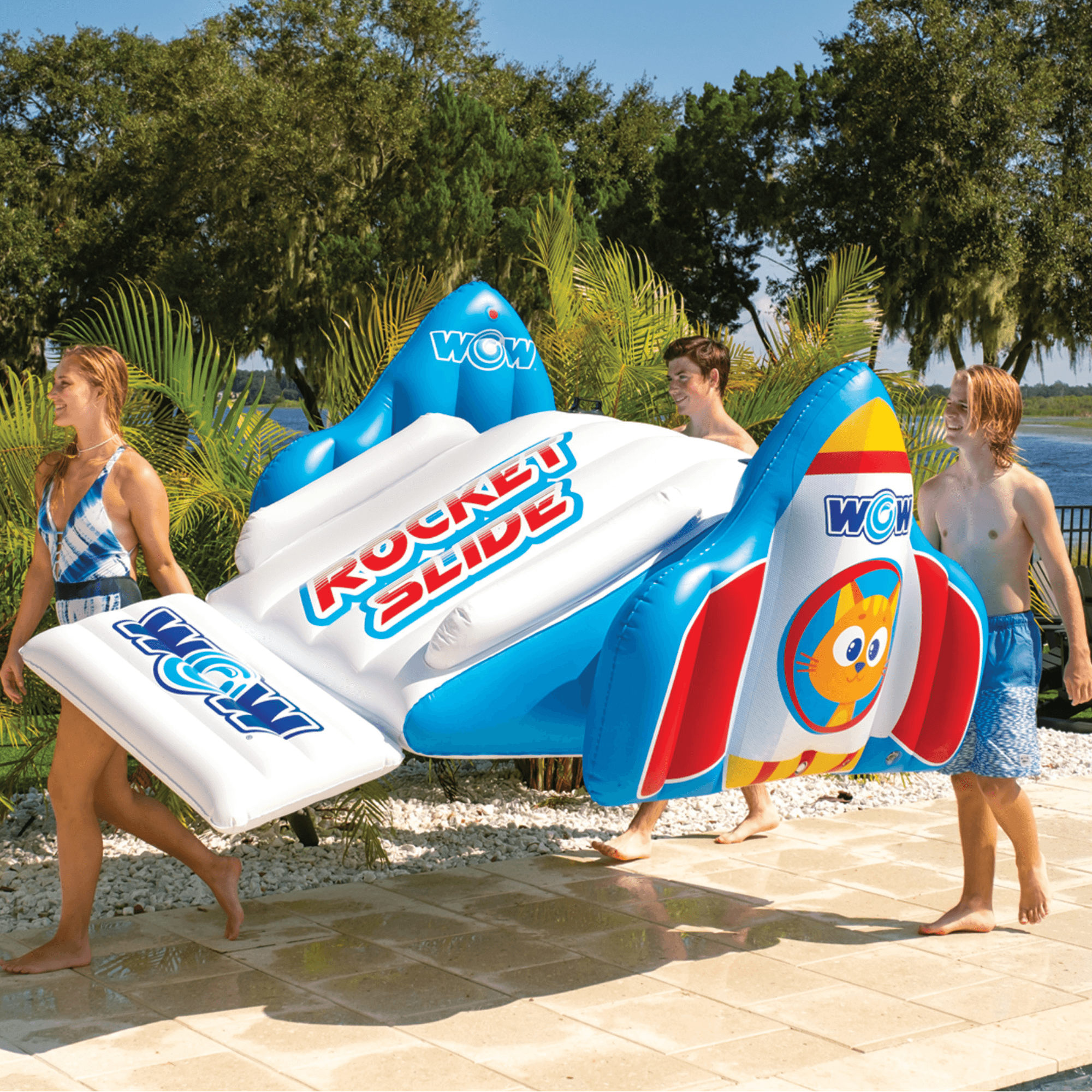 WOW Watersports Rocket Pool Slide with Built-In Sprinklers and Fast Set-Up Jupiter Gear Home