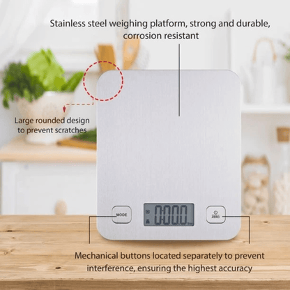 Mainstays Stainless Steel Digital Battery-Powered Kitchen Scale Jupiter Gear Home
