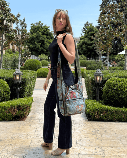 Kathmandu Collection Vintage Patchwork Hobo Bag with Water Bottle Pockets Jupiter Gear Home