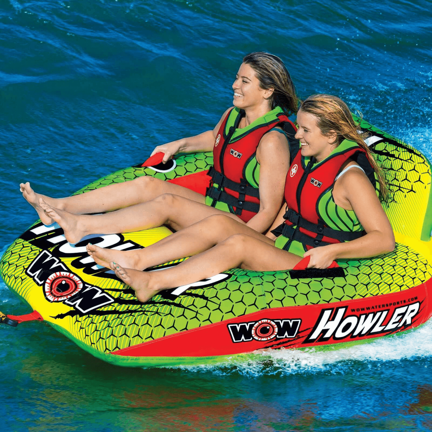 WOW Watersports Howler 2-Person Towable Water Tube with Backrest Jupiter Gear Home