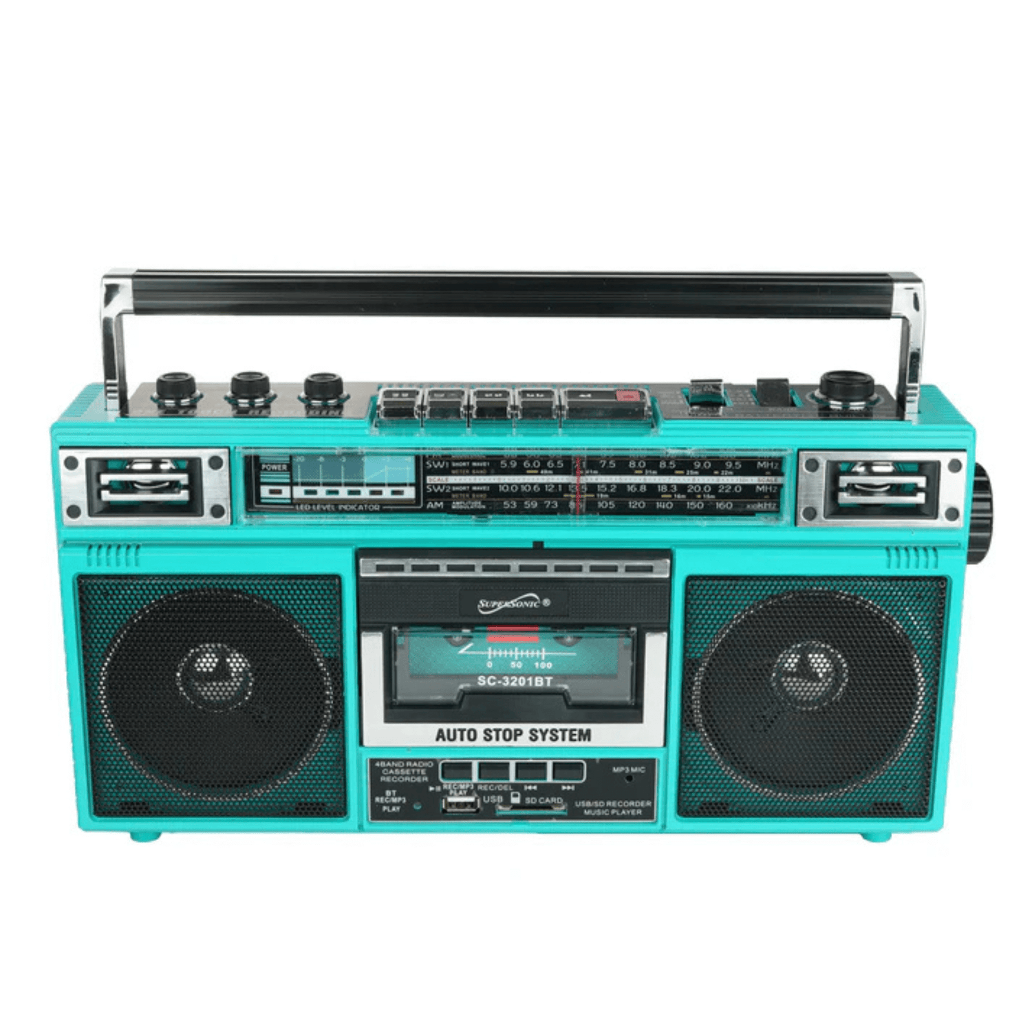 Supersonic 4 Band Bluetooth Radio &amp; Cassette Player + Cassette To Mp3 Converter Jupiter Gear Home