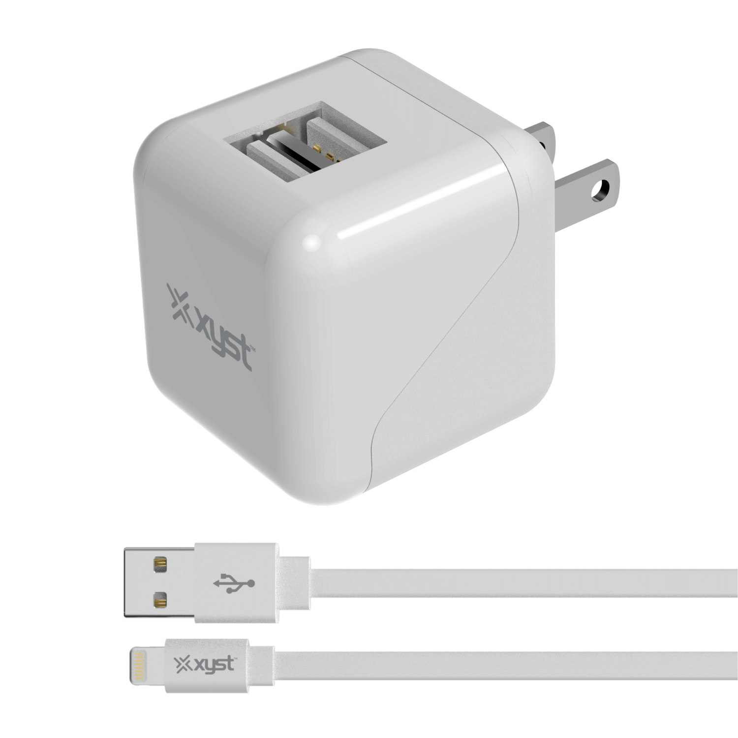 Xyst 2.4-Amp Dual USB Wall Charger With 4Ft Lightning Cable Jupiter Gear Home
