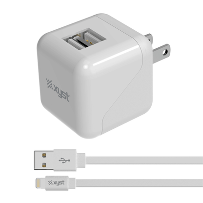 Xyst 2.4-Amp Dual USB Wall Charger With 4Ft Lightning Cable Jupiter Gear Home